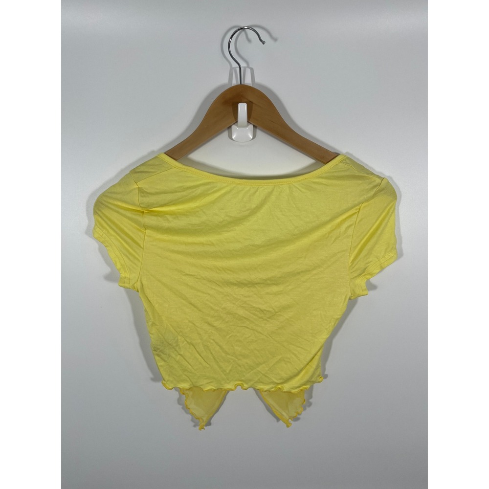 Babydoll Belle Disneybound Princess Womens Top S Yellow Asymmetrical Floral - Picture 2 of 7